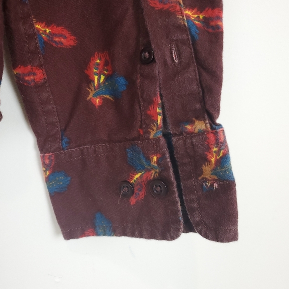 Obey Propaganda Long Sleeve Feather Print Button Down Shirt - Picture 5 of 12